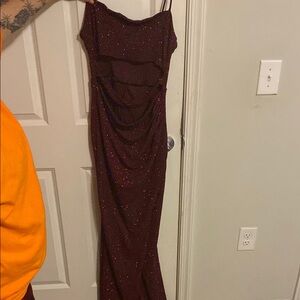 Elegant Burgundy Evening Dress